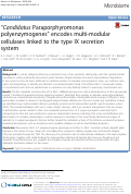 Cover page: “Candidatus Paraporphyromonas polyenzymogenes” encodes multi-modular cellulases linked to the type IX secretion system