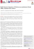 Cover page: Draft Genome Sequence of Enterococcus plantarum Strain TRW2, Isolated from Lettuce