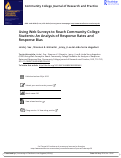 Cover page: Using Web Surveys to Reach Community College Students: An Analysis of Response Rates and Response Bias