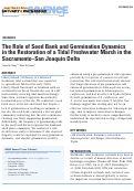 Cover page: The Role of Seed Bank and Germination Dynamics in the Restoration of a Tidal Freshwater Marsh in the Sacramento–San Joaquin Delta