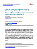 Cover page: Spanish-Language Home Visitation to Disadvantaged Latino Preschoolers: A Means of Promoting Language Development and English School Readiness
