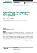 Cover page: Lessons Learned from Implantation of Morcher 50D and 96S Artificial Iris Diaphragms