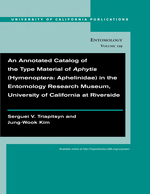 Cover page: An Annotated Catalog of the Type Material of Aphytis (Hymenoptera: Aphelinidae) in the Entomology Research Museum, University of California at Riverside