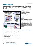 Cover page: A Quantitative Chemotherapy Genetic Interaction Map Reveals Factors Associated with PARP Inhibitor Resistance