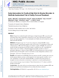 Cover page: Early intervention for youth at high risk for bipolar disorder: A multisite randomized trial of family‐focused treatment