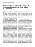 Cover page: Archaeological Evidence for Stages of Manufacture of <em>Olivella</em> Shell Beads in California