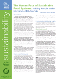 Cover page: The Human Face of Sustainable Food Systems: Adding People to the Environmental Agenda