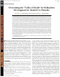 Cover page: Overcoming the "Valley of Death" in Medications Development for Alcohol Use Disorder