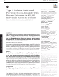 Cover page: Type 2 Diabetes Partitioned Polygenic Scores Associate With Disease Outcomes in 454,193 Individuals Across 13 Cohorts