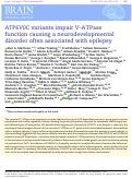 Cover page: ATP6V0C variants impair V-ATPase function causing a neurodevelopmental disorder often associated with epilepsy.