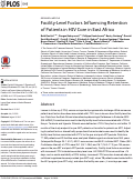 Cover page: Facility-Level Factors Influencing Retention of Patients in HIV Care in East Africa