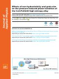 Cover page: Effects of non-hydrostaticity and grain size on the pressure-induced phase transition of the CoCrFeMnNi high-entropy alloy