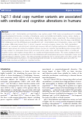Cover page: 1q21.1 distal copy number variants are associated with cerebral and cognitive alterations in humans