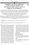 Cover page: Trichodynia and telogen effluvium in COVID-19 patients: Results of an international expert opinion survey on diagnosis and management
