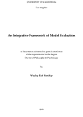 Cover page: An Integrative Framework of Model Evaluation