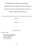 Cover page: Intelligible Tolerance, Ambiguous Tensions, Antagonistic Revelations: Patterns of Muslim-Christian Coexistence in Orthodox Christian Majority Ethiopia