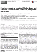 Cover page: Practical aspects of prostate MRI: hardware and software considerations, protocols, and patient preparation.