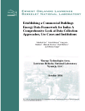 Cover page: Establishing a Commercial Buildings Energy Data Framework for India: A Comprehensive Look at Data Collection Approaches, Use Cases and Institutions: