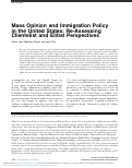 Cover page: Mass Opinion and Immigration Policy in the United States: Re-Assessing Clientelist and Elitist Perspectives