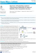 Cover page: Importance of Standardizing Analytical Characterization Methodology for Improved Reliability of the Nanomedicine Literature