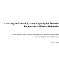 Cover page: Assessing the Control Systems Capacity for Demand Response in California Industries