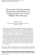 Cover page: The Growth of Flexible Problem Solving: Preschool Children Use Changing Verbal Cues to Infer Multiple Word Meanings