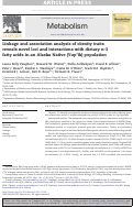 Cover page: Linkage and association analysis of obesity traits reveals novel loci and interactions with dietary n-3 fatty acids in an Alaska Native (Yup’ik) population