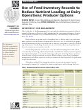 Cover page: Use of Feed Inventory Records to Reduce Nutrient Loading at Dairy Operations: Producer Options