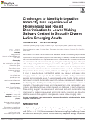 Cover page: Challenges to Identity Integration Indirectly Link Experiences of Heterosexist and Racist Discrimination to Lower Waking Salivary Cortisol in Sexually Diverse Latinx Emerging Adults.