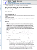 Cover page: Psychosocial Correlates of Clinicians’ Prescription Drug Monitoring Program Utilization