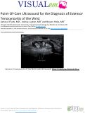 Cover page: Point-Of-Care Ultrasound for the Diagnosis of Extensor Tenosynovitis