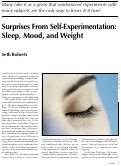 Cover page: Surprises from self-experimentation: Sleep, mood, and weight
