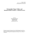 Cover page: Demographic Change, Welfare, and Intergenerational Transfers: A Global Overview