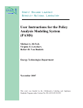 Cover page: User Instructions for the Policy Analysis Modeling System (PAMS):