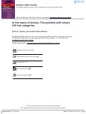 Cover page: In the name of brevity: The problem with binary HIV risk categories