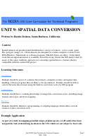 Cover page: Unit 9: Spatial Data Conversion