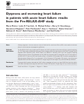 Cover page: Dyspnoea and worsening heart failure in patients with acute heart failure: results from the Pre‐RELAX‐AHF study
