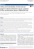 Cover page: Safety and tolerability of etirinotecan pegol in advanced breast cancer: analysis of the randomized, phase 3 BEACON trial