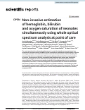 Cover page: Non-invasive estimation of hemoglobin, bilirubin and oxygen saturation of neonates simultaneously using whole optical spectrum analysis at point of care