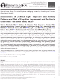 Cover page: Associations of 24-hour Light Exposure and Activity Patterns and Risk of Cognitive Impairment and Decline in Older Men: The MrOS Sleep Study.