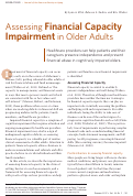 Cover page: Assessing Financial Capacity Impairment in Older Adults