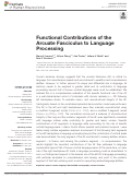 Cover page: Functional Contributions of the Arcuate Fasciculus to Language Processing