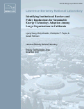Cover page: Identifying institutional barriers and policy implications for sustainable energy technology adoption among large organizations in California