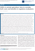 Cover page: GMOs in animal agriculture: time to consider both costs and benefits in regulatory evaluations
