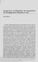 Cover page: Georges Perec--La Disparition des manipulations sur le langage pour interpréter le réel