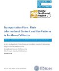 Cover page: Transportation Plans: Their Informational Content and Use Patterns in Southern California
