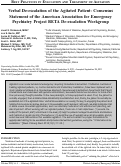 Cover page: Verbal De-escalation of the Agitated Patient: Consensus Statement of the American Association for Emergency Psychiatry Project BETA De-escalation Workgroup