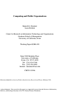 Cover page: Computing and Public Organizations