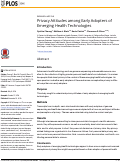 Cover page: Privacy Attitudes among Early Adopters of Emerging Health Technologies