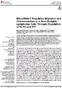 Cover page: MicroRNA-7 Regulates Migration and Chemoresistance in Non-Hodgkin Lymphoma Cells Through Regulation of KLF4 and YY1.